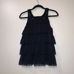 Forever 21 black ruffle tank top size Large